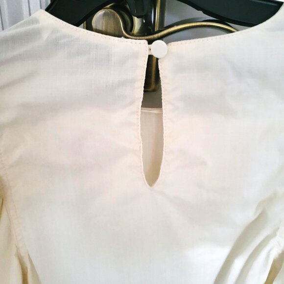 Rebecca Taylor Bone Puff Sleeve Blouse - S - Picture 3 of 3